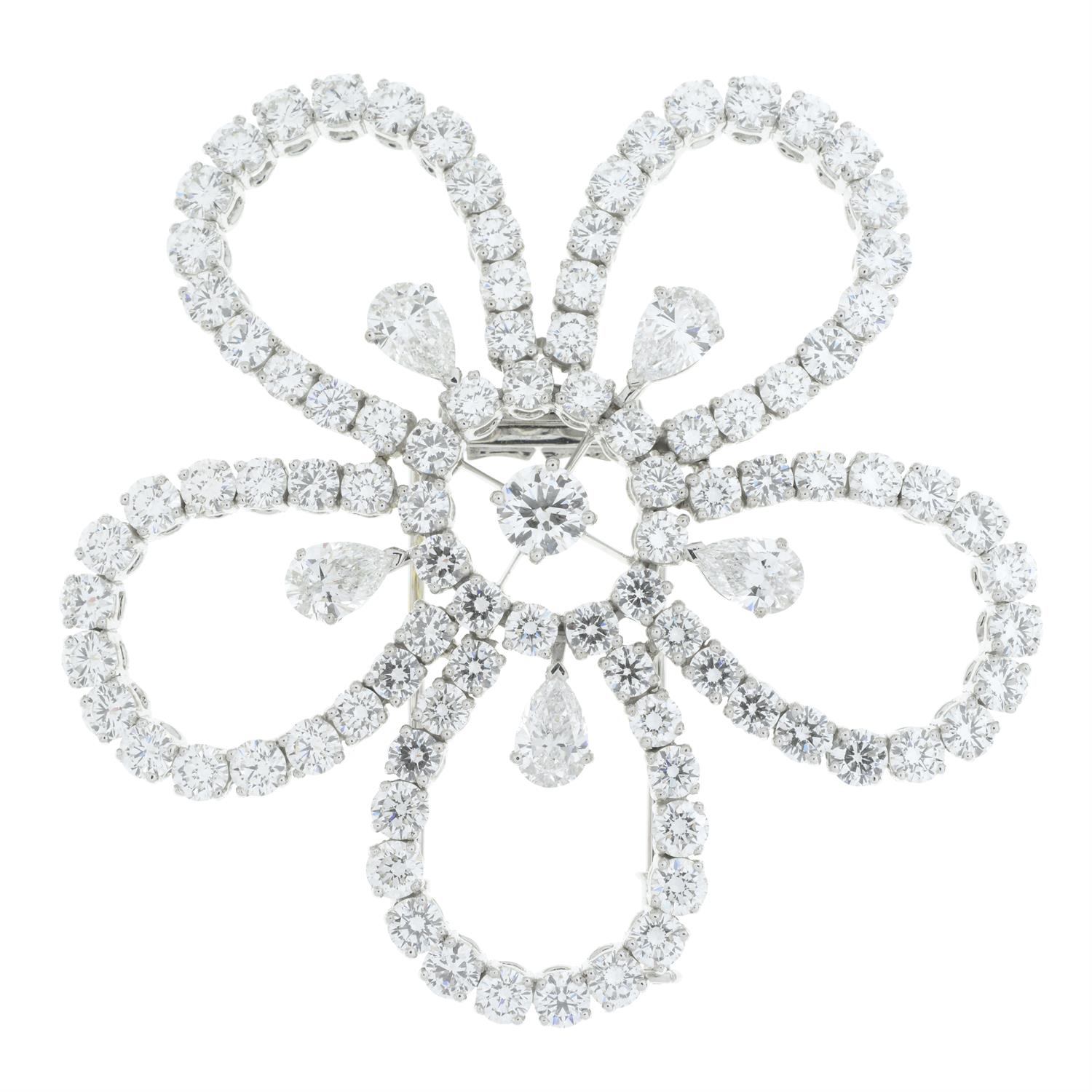 18ct gold diamond flower clip, by Ritz - Image 2 of 4