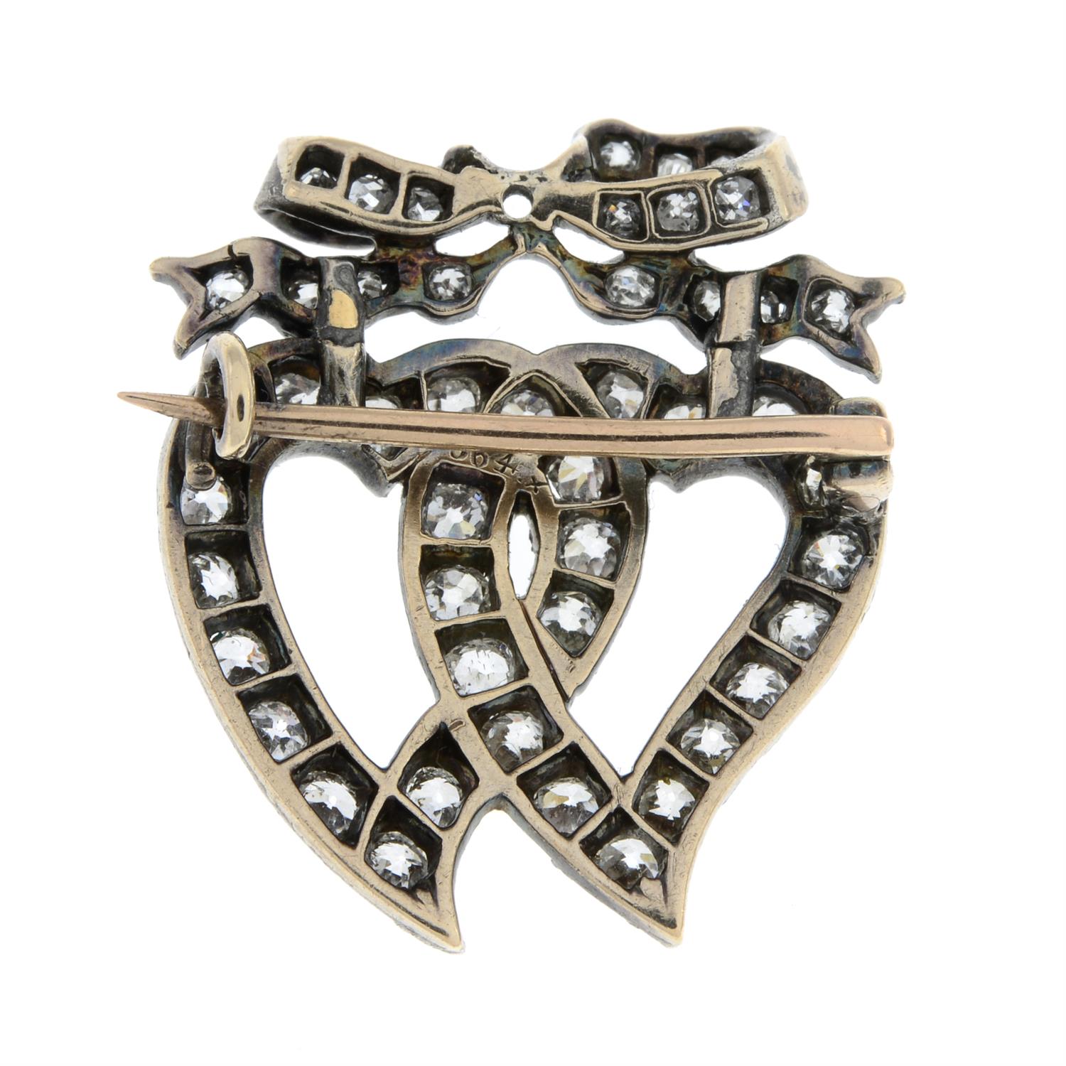 Victorian diamond hearts brooch - Image 3 of 4