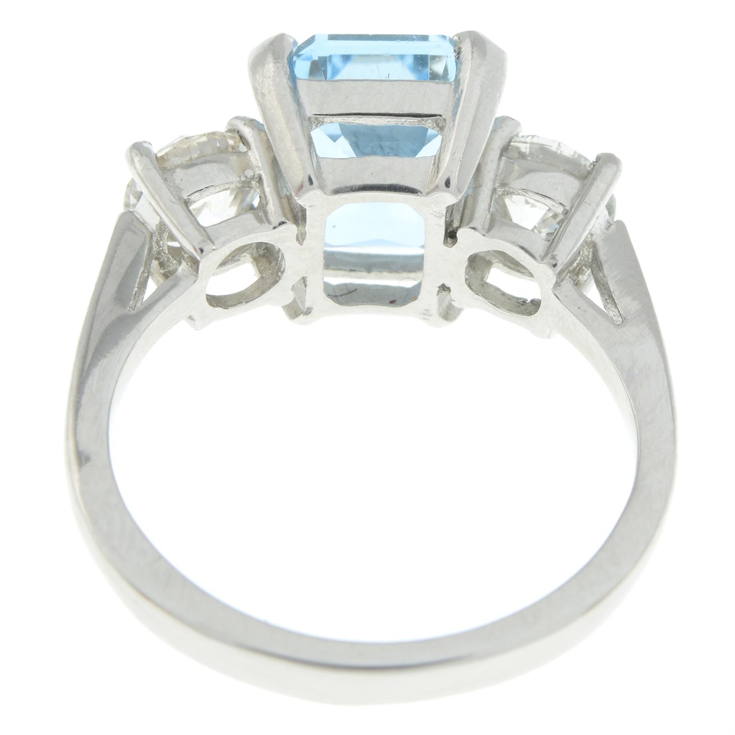 Platinum aquamarine and diamond ring - Bild 3 aus 5