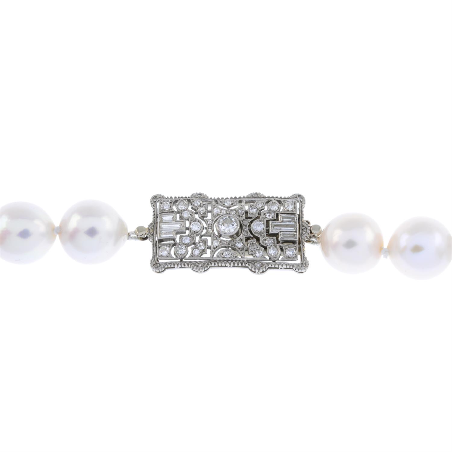 Cultured pearl and diamond necklace - Image 4 of 7