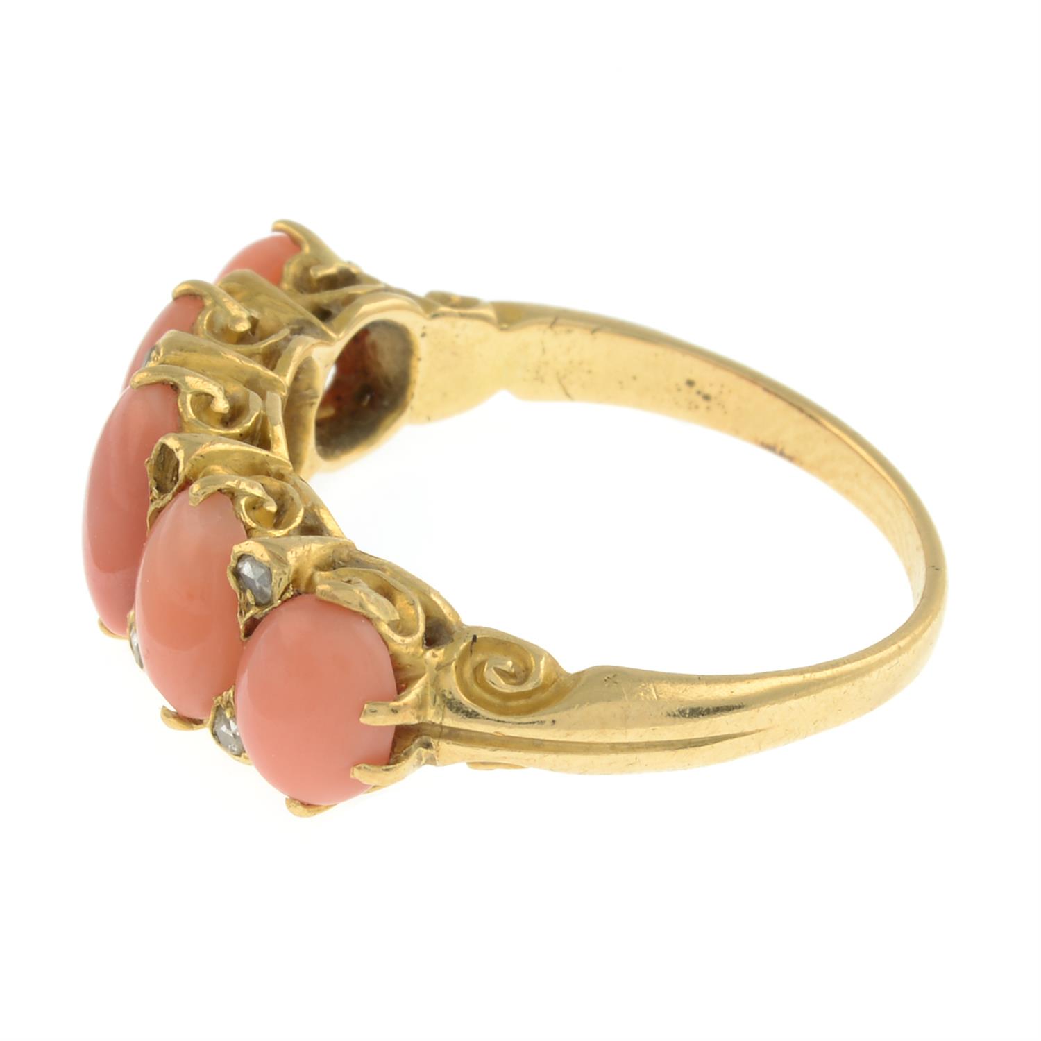Late Victorian 18ct gold coral ring - Image 5 of 7