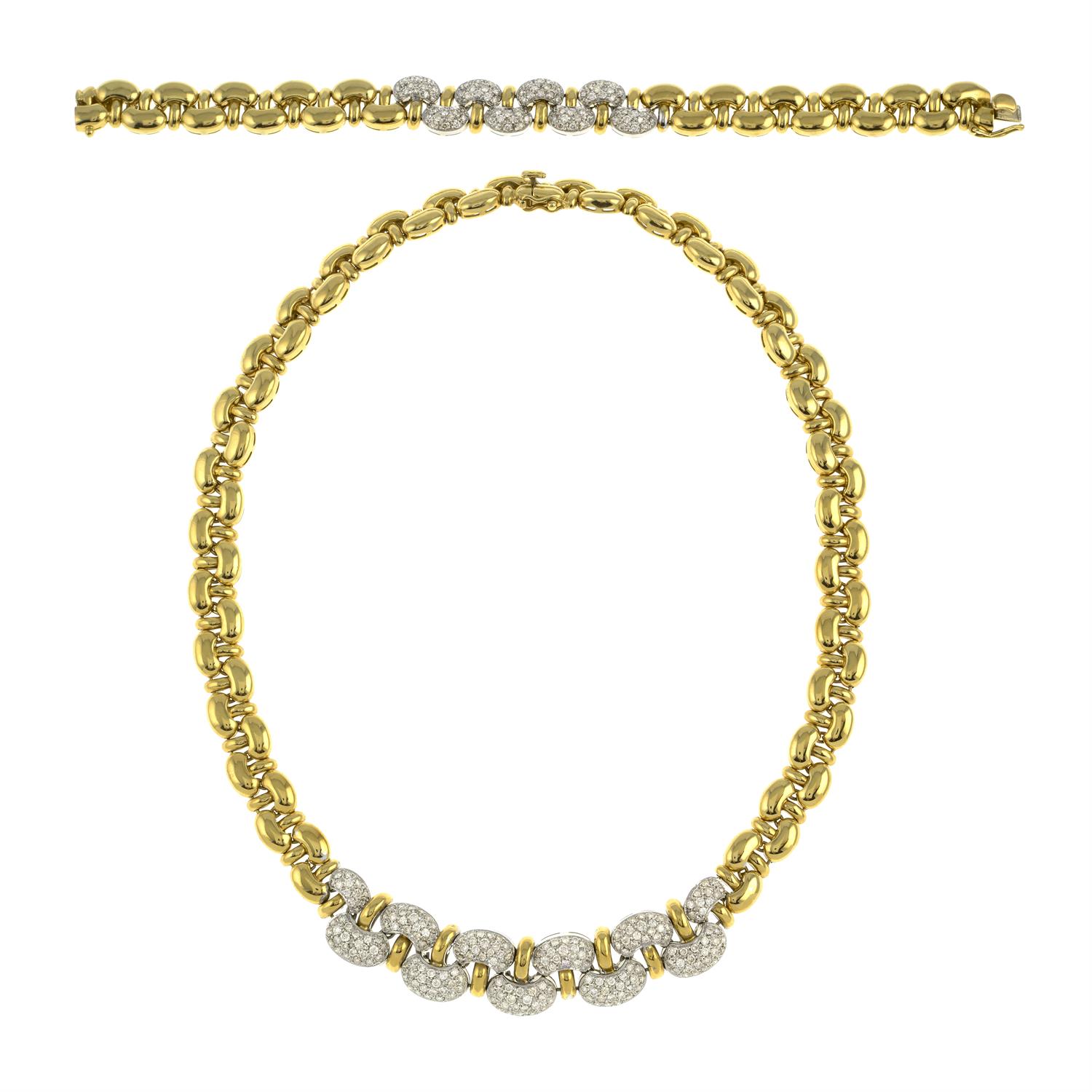 Diamond necklace and matching bracelet - Image 2 of 7