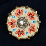 19th century diamond and enamel brooch, attributed to Falize