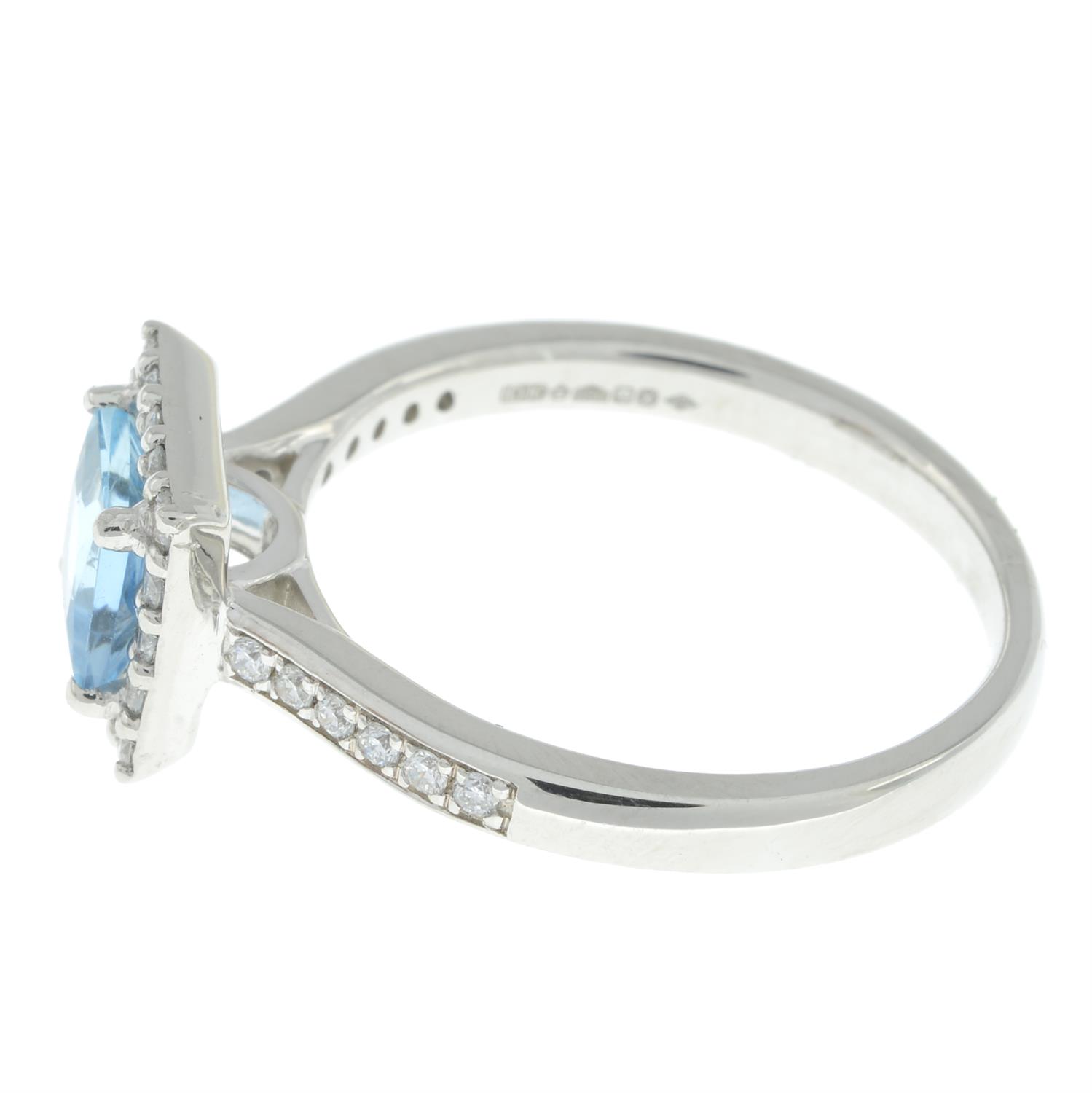 Platinum aquamarine and diamond ring - Bild 4 aus 5