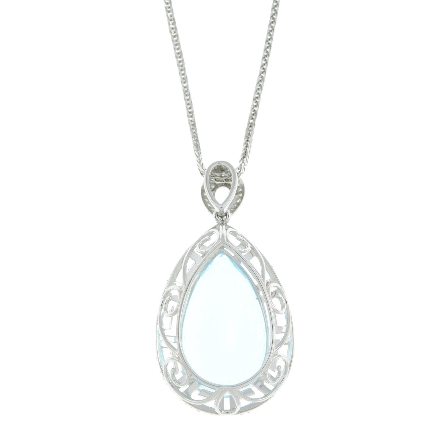 Aquamarine and diamond pendant, with chain - Bild 4 aus 6