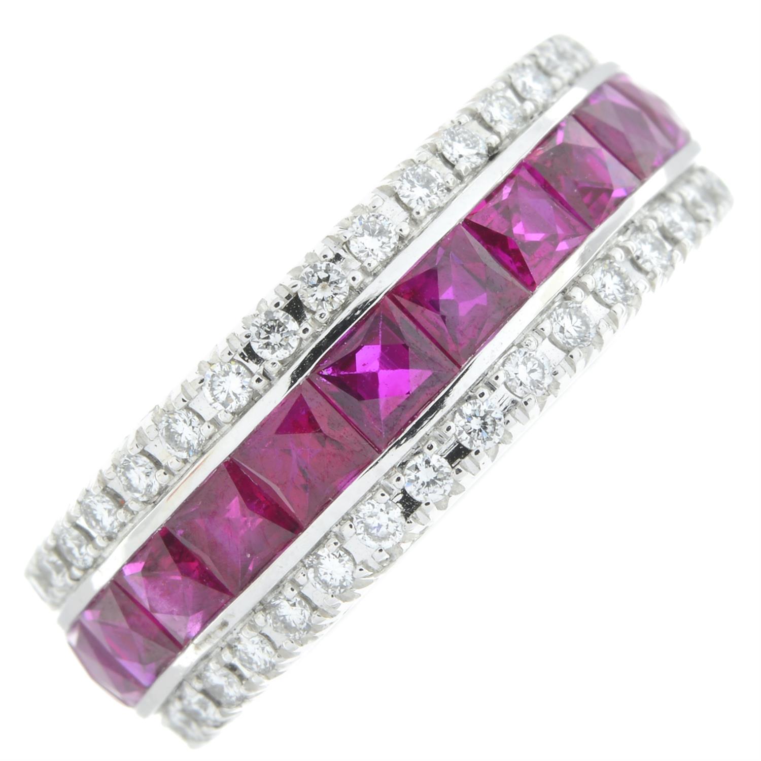 Platinum ruby and diamond full eternity ring, by Hirsh - Bild 2 aus 5