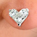 Vari-shape diamond heart-shape earrings