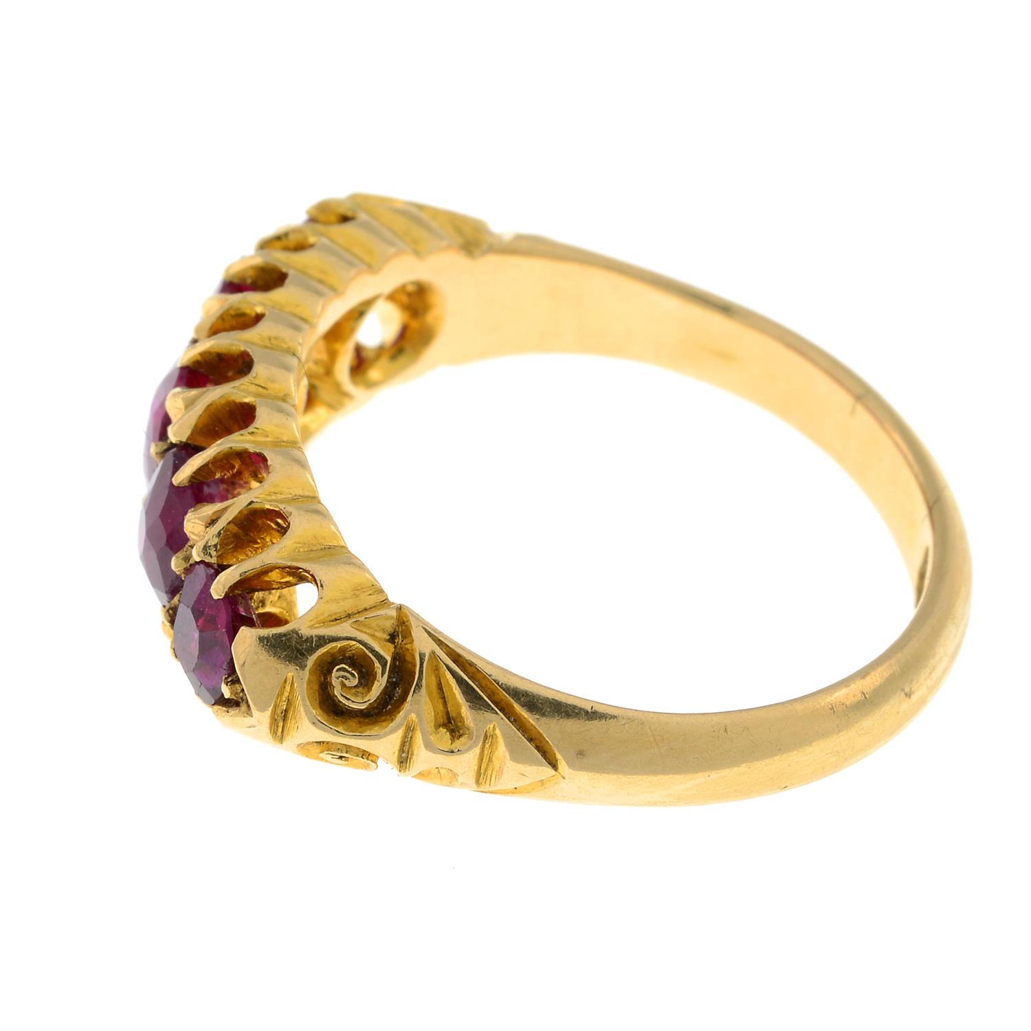 Edwardian ruby five-stone ring - Image 4 of 5