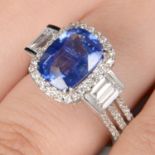 Sapphire and diamond ring