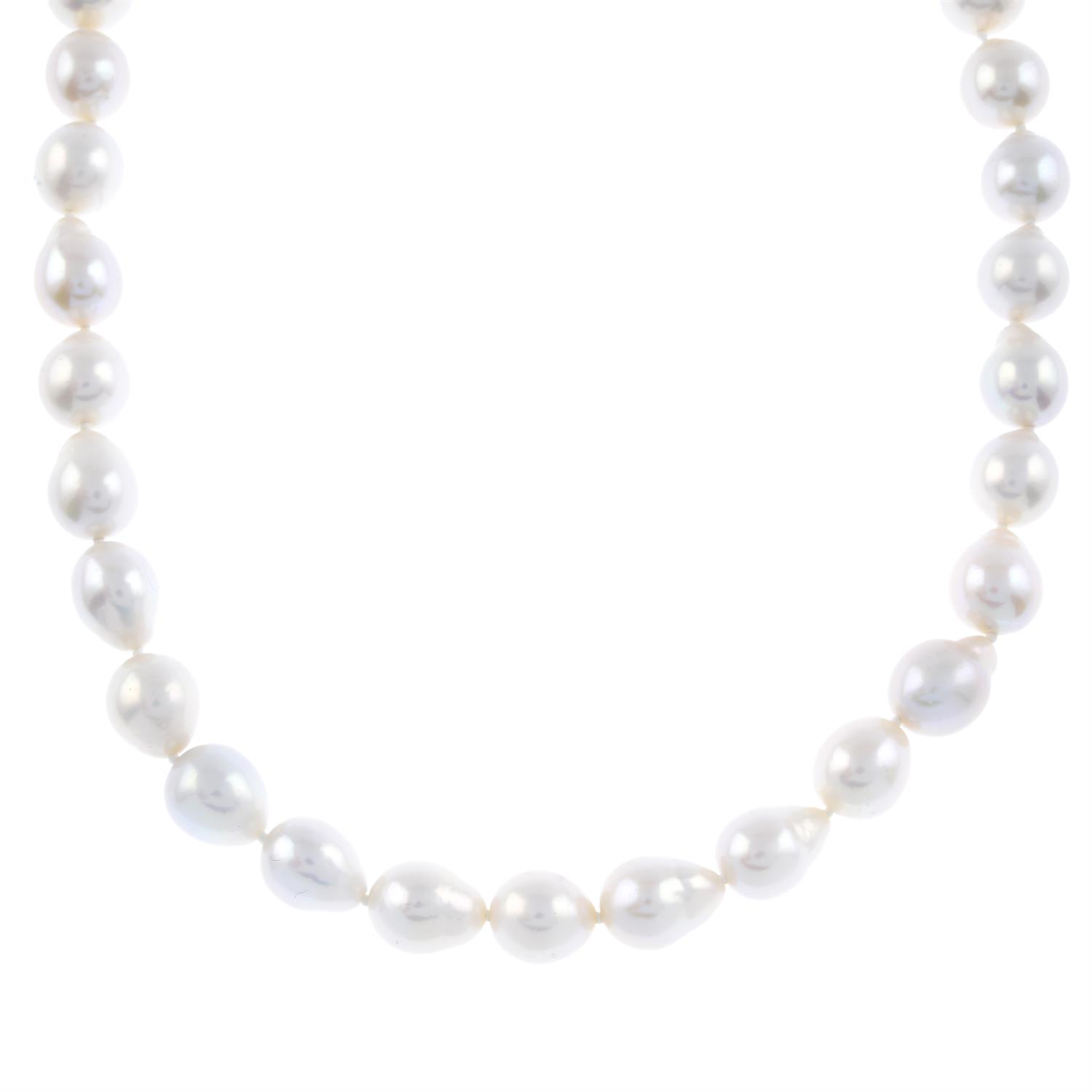 Cultured pearl and diamond necklace - Image 3 of 7