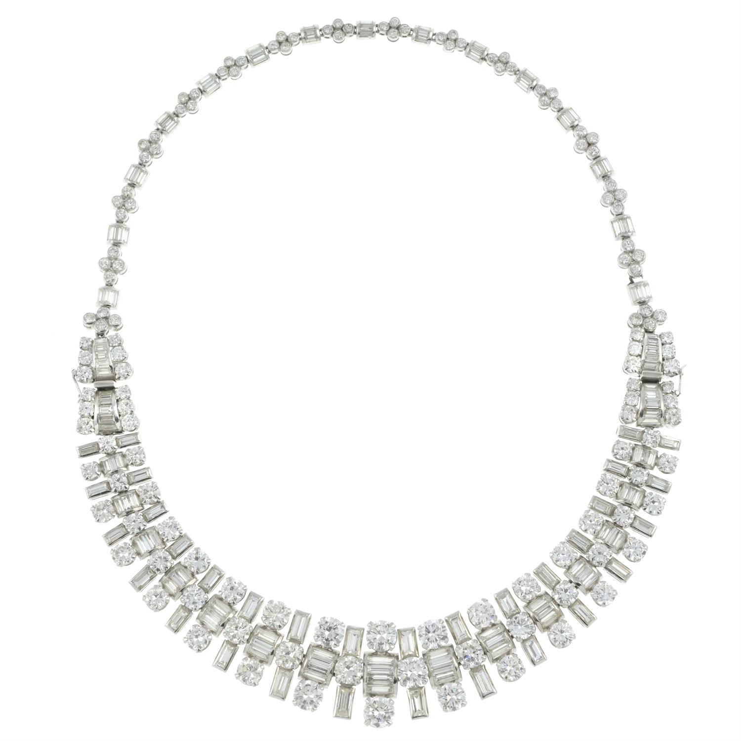 Mid 20th century platinum diamond necklace/bracelets - Image 2 of 6