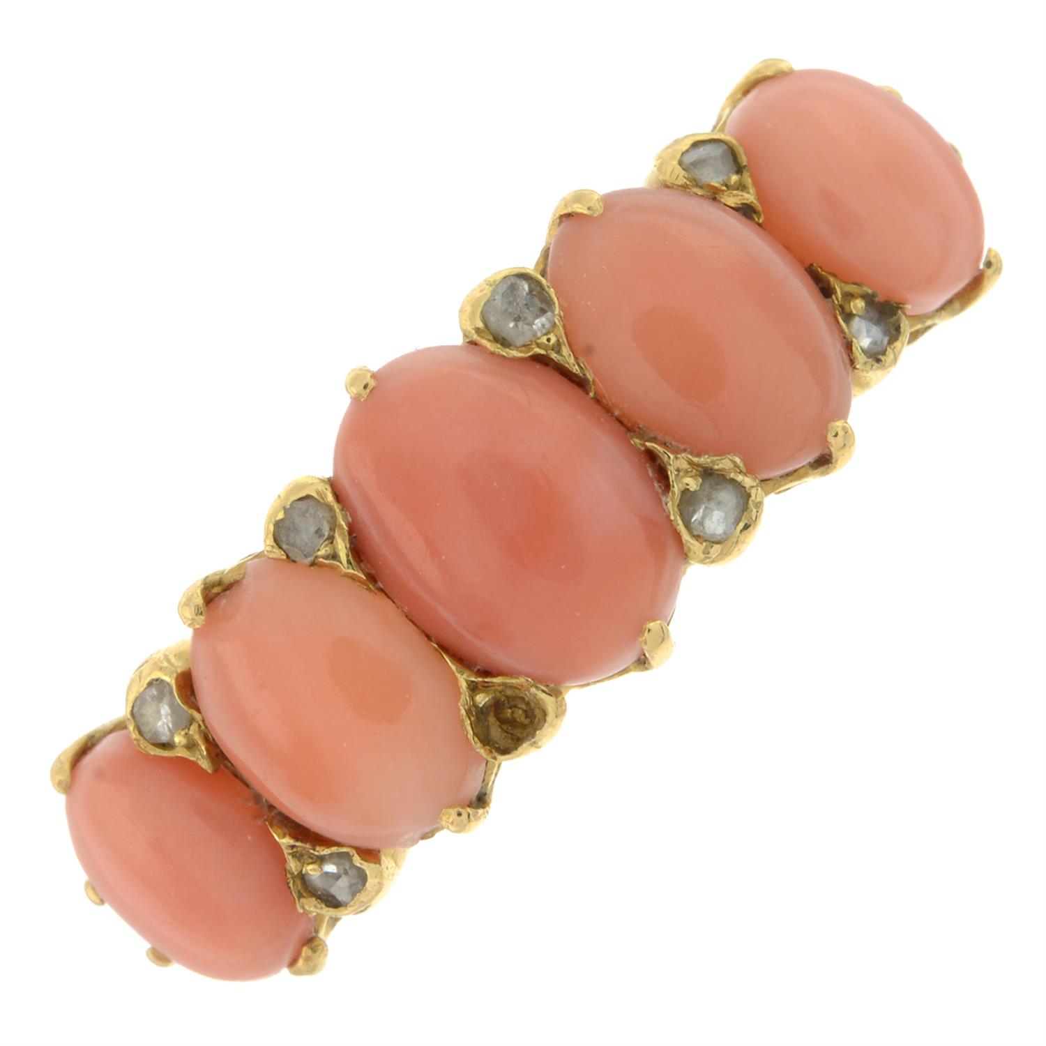 Late Victorian 18ct gold coral ring - Image 2 of 7