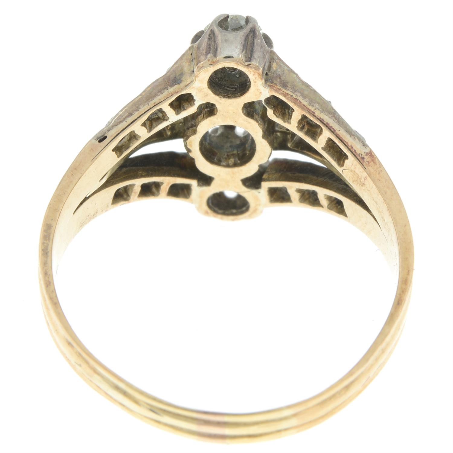 19th century silver and gold diamond ring - Bild 3 aus 5