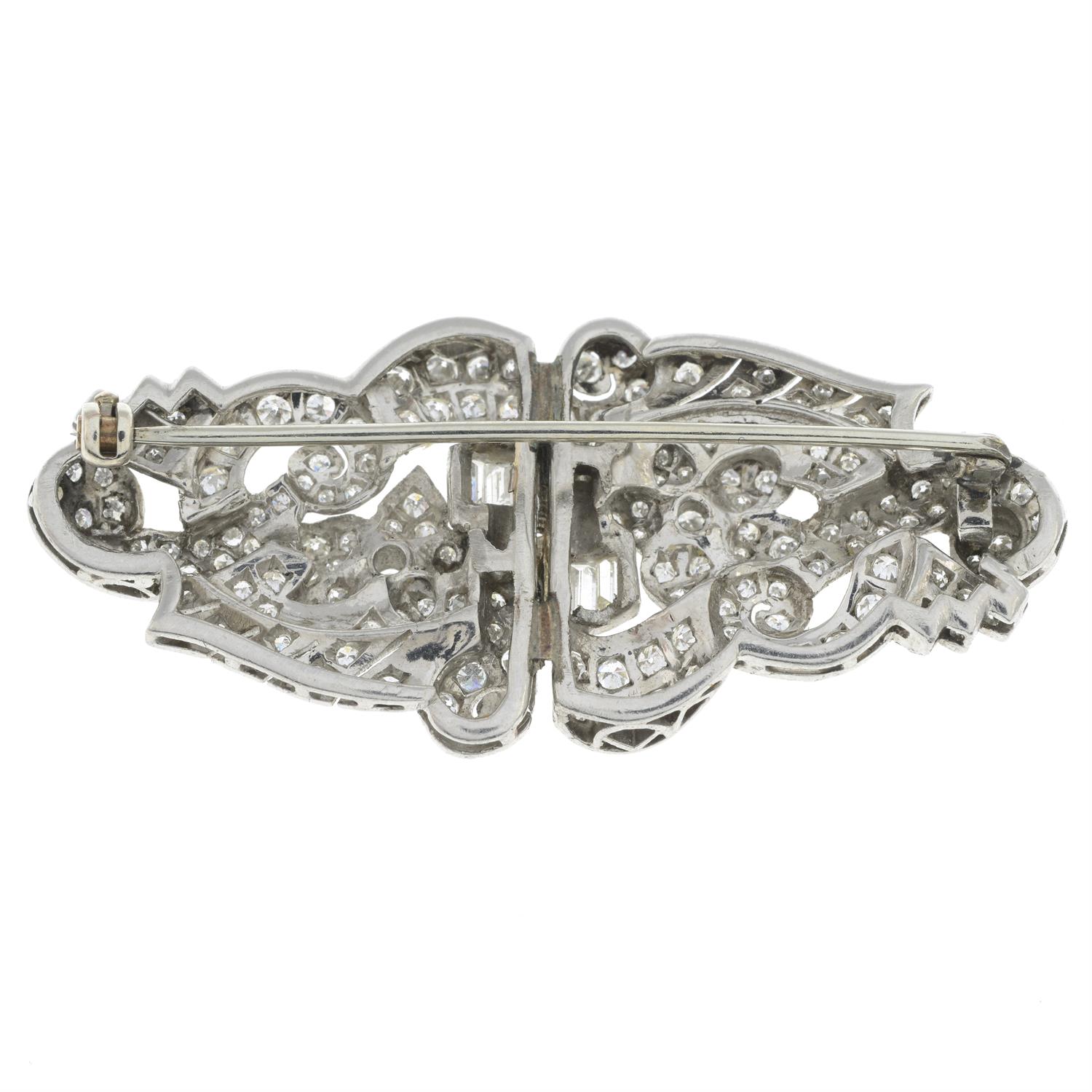 Mid 20th century platinum diamond brooch - Image 3 of 4