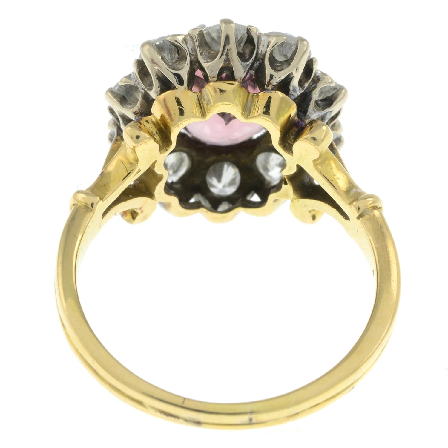 Pink tourmaline and diamond cluster ring - Image 3 of 5
