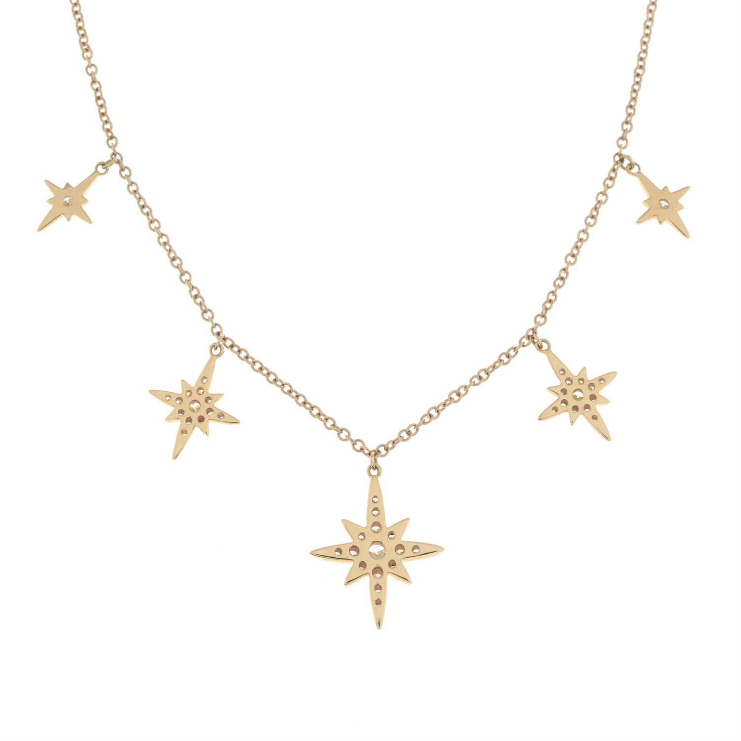 Diamond star fringe necklace - Image 5 of 6
