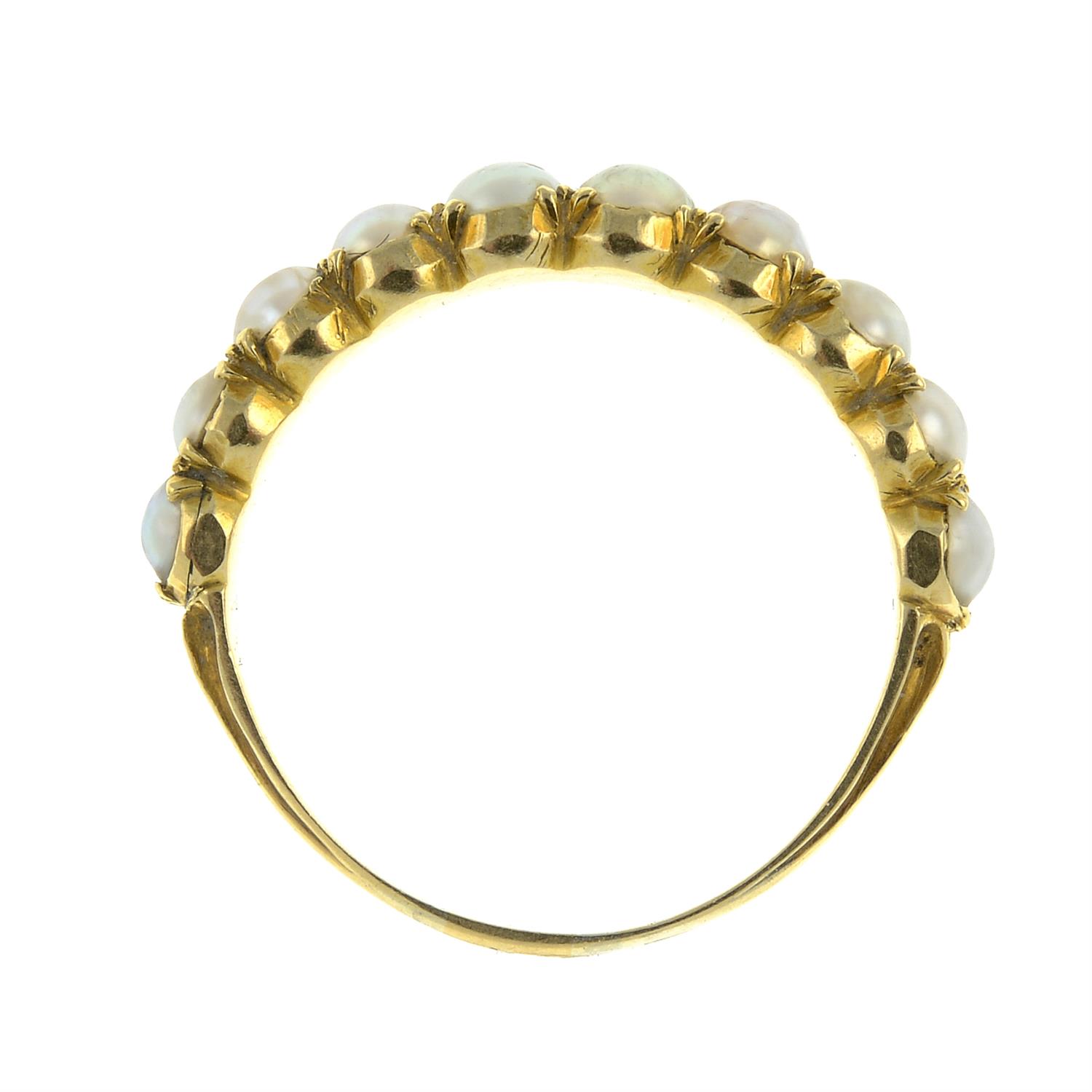 19th century gold split pearl half eternity ring - Image 5 of 6