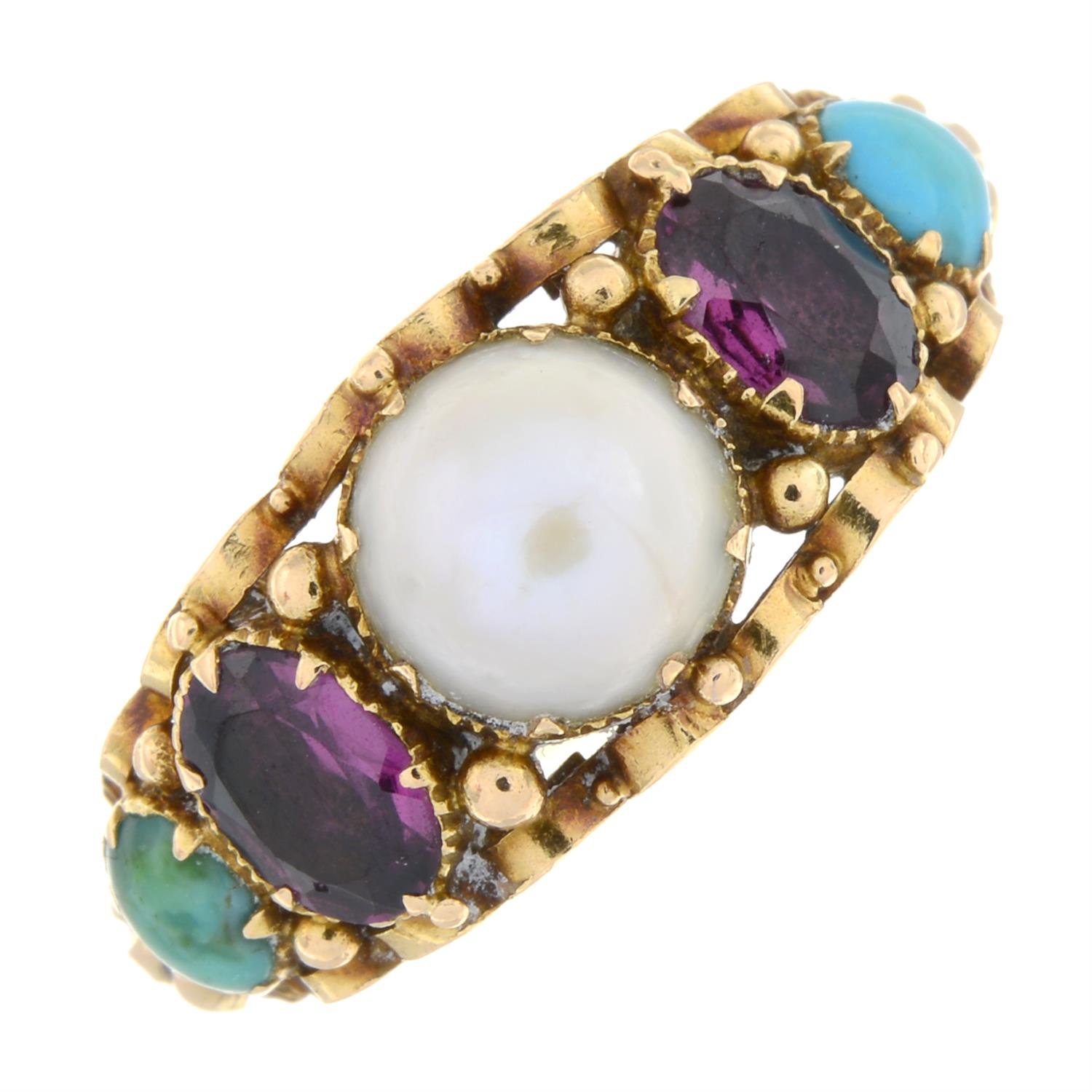 Victorian 18ct gold gem ring - Image 2 of 7