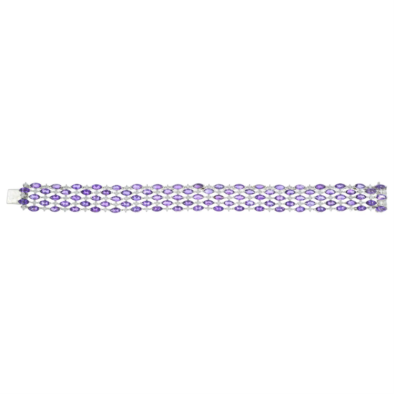 Amethyst and diamond bracelet - Image 2 of 4