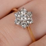 18ct gold diamond cluster ring