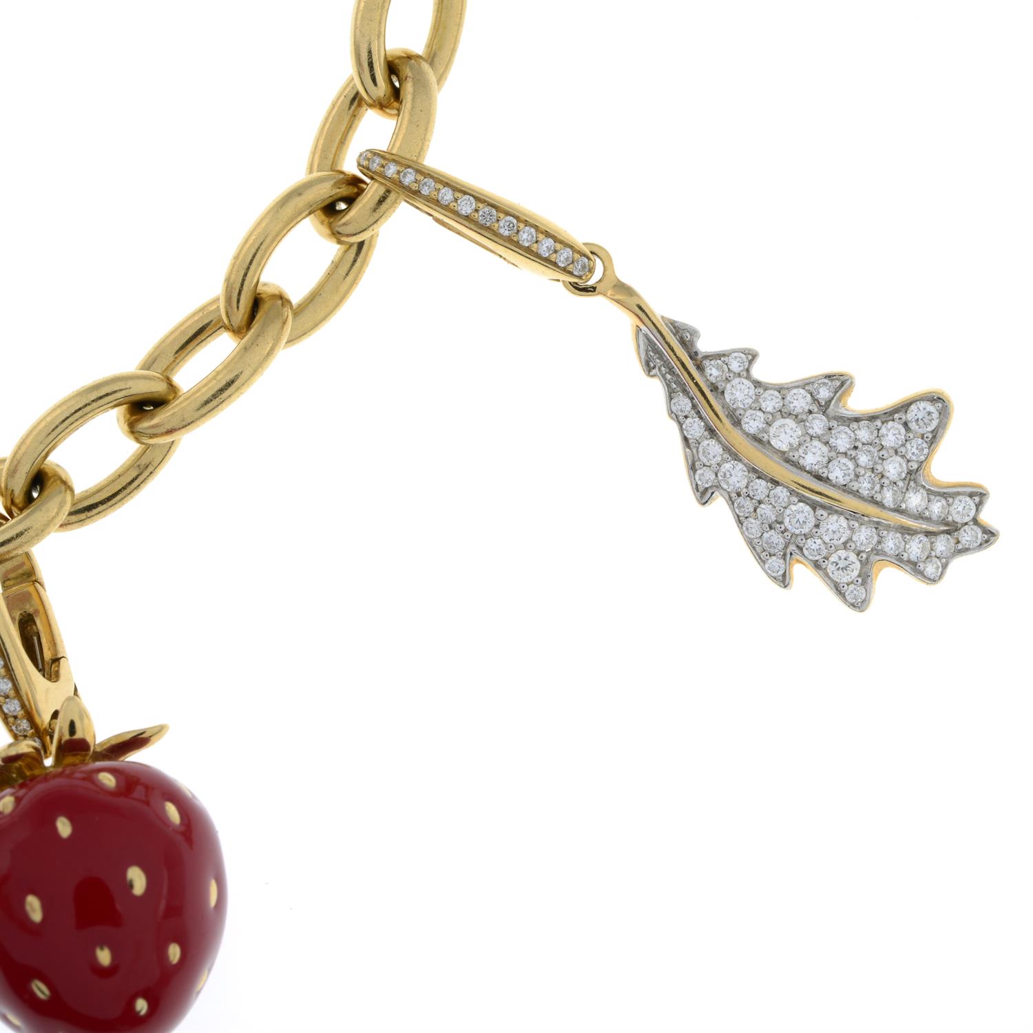 18ct gold bracelet and four charms, by Asprey - Bild 6 aus 7