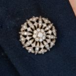 Late Victorian silver and gold diamond brooch