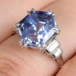 Sri Lankan sapphire and diamond ring