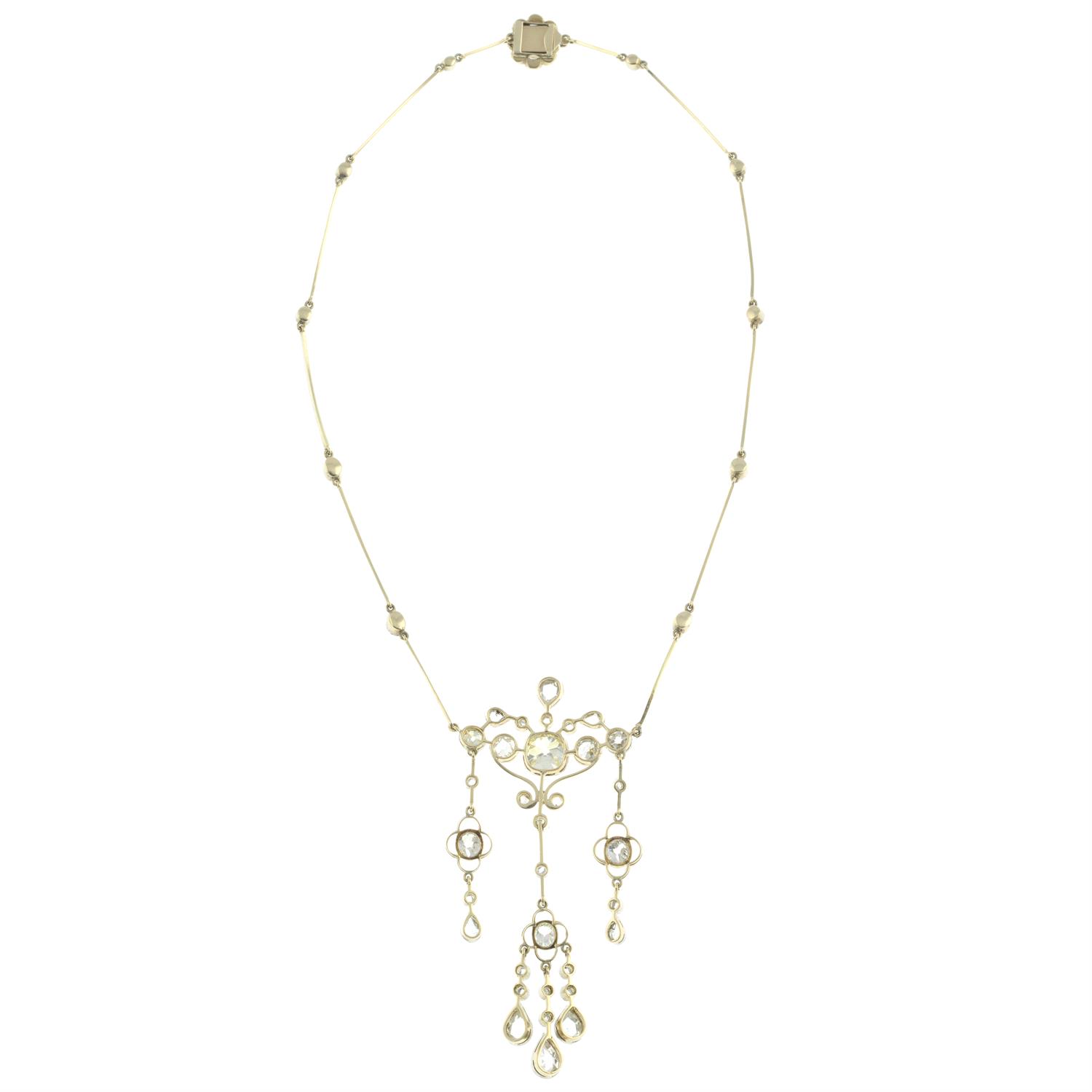 Victorian silver and 15ct gold diamond necklace - Bild 5 aus 6