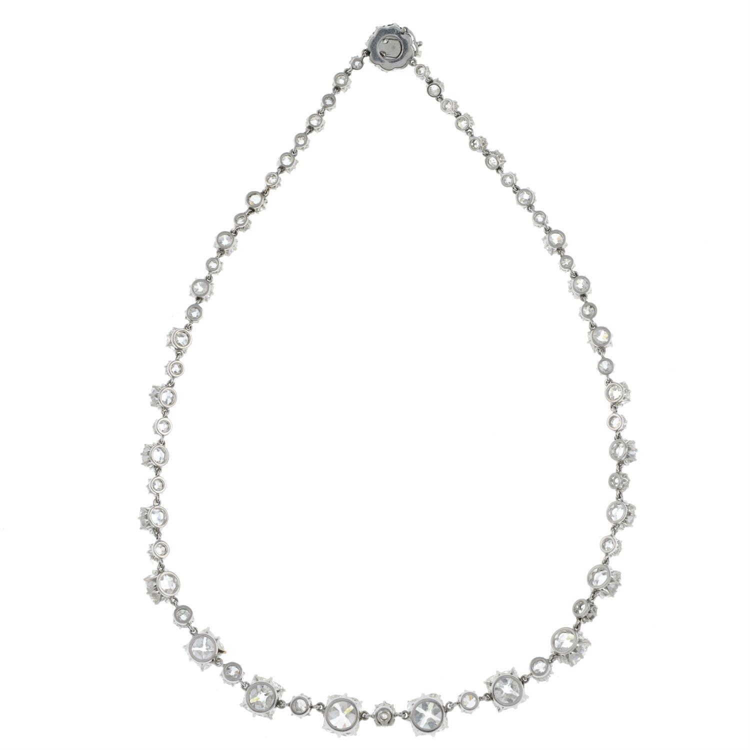 Early 20th century graduated diamond line necklace - Image 6 of 7