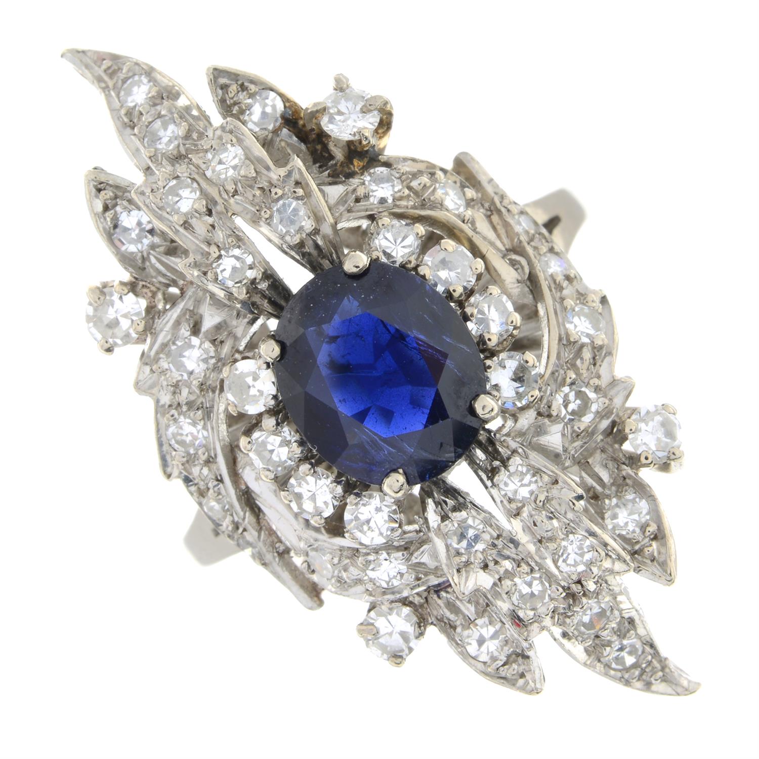 Mid 20th century sapphire and diamond ring - Image 2 of 5