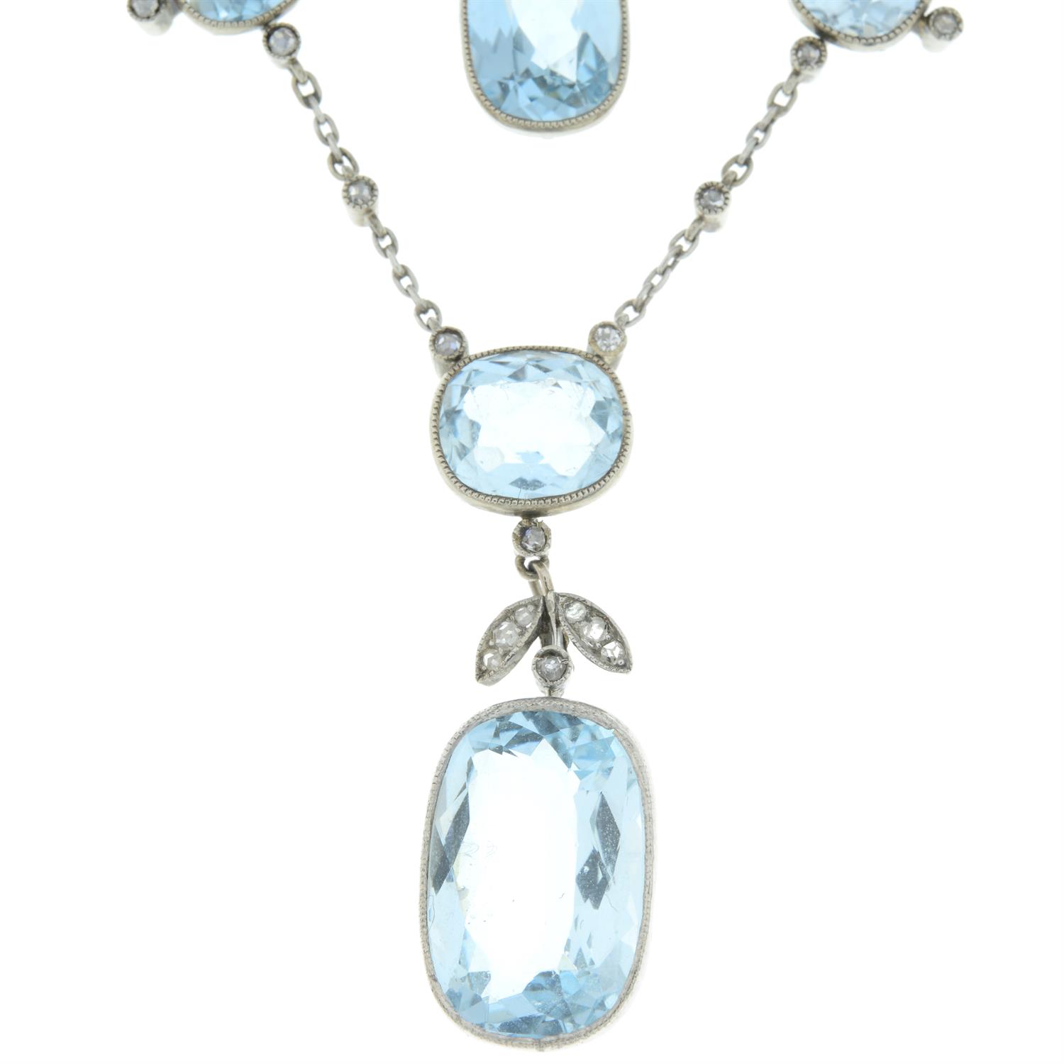 Aquamarine and diamond necklace - Bild 5 aus 6