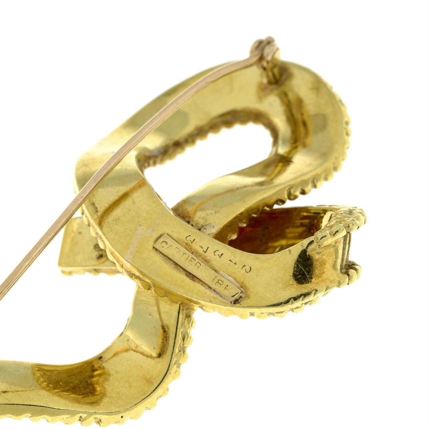 Mid 20th century 18ct gold brooch, by Cartier - Image 4 of 5