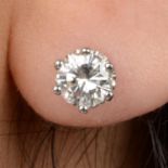 Platinum diamond stud earrings