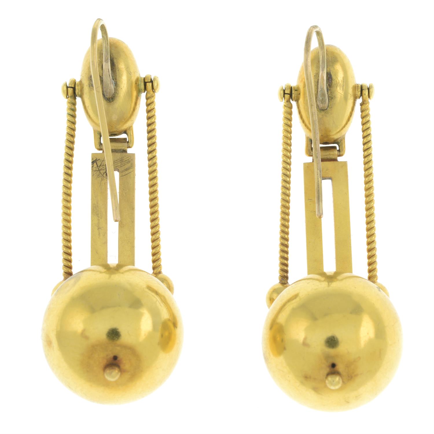 Victorian gold earrings - Image 3 of 7