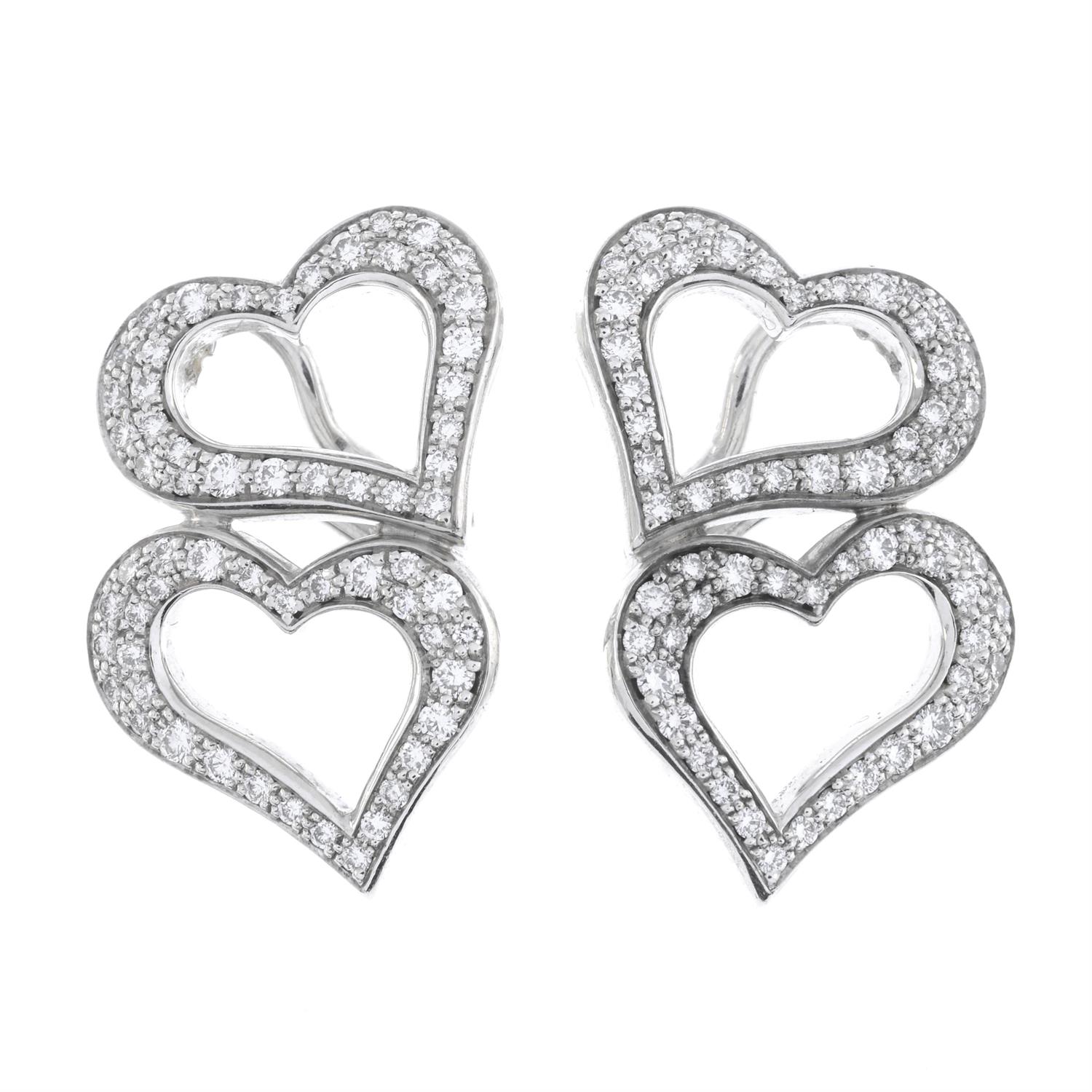 Diamond heart earrings, by Piaget - Image 2 of 3