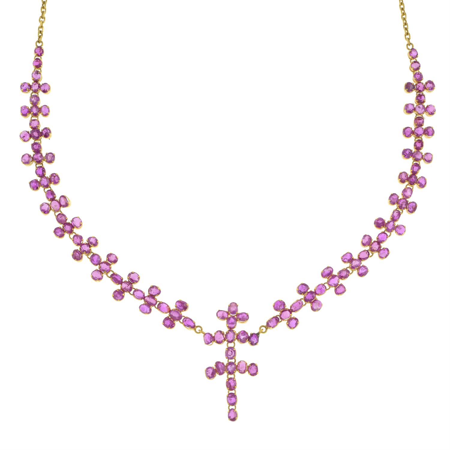 Pink sapphire necklace - Bild 2 aus 6