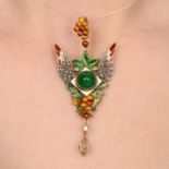 Enamel and gem pendant, by Carlo & Arthur Giuliano