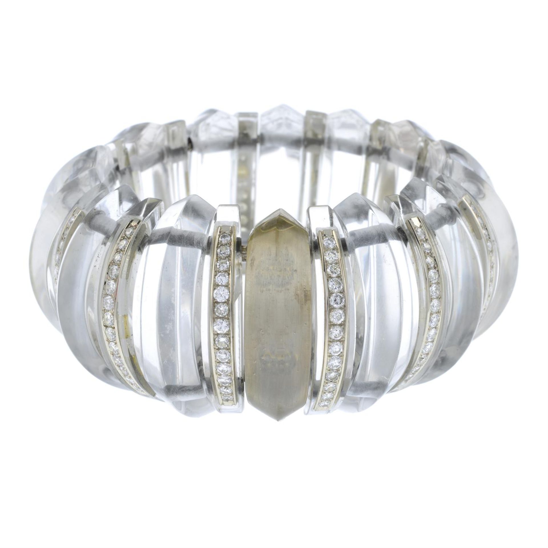 Diamond and rock crystal bracelet, by Demner - Image 3 of 3