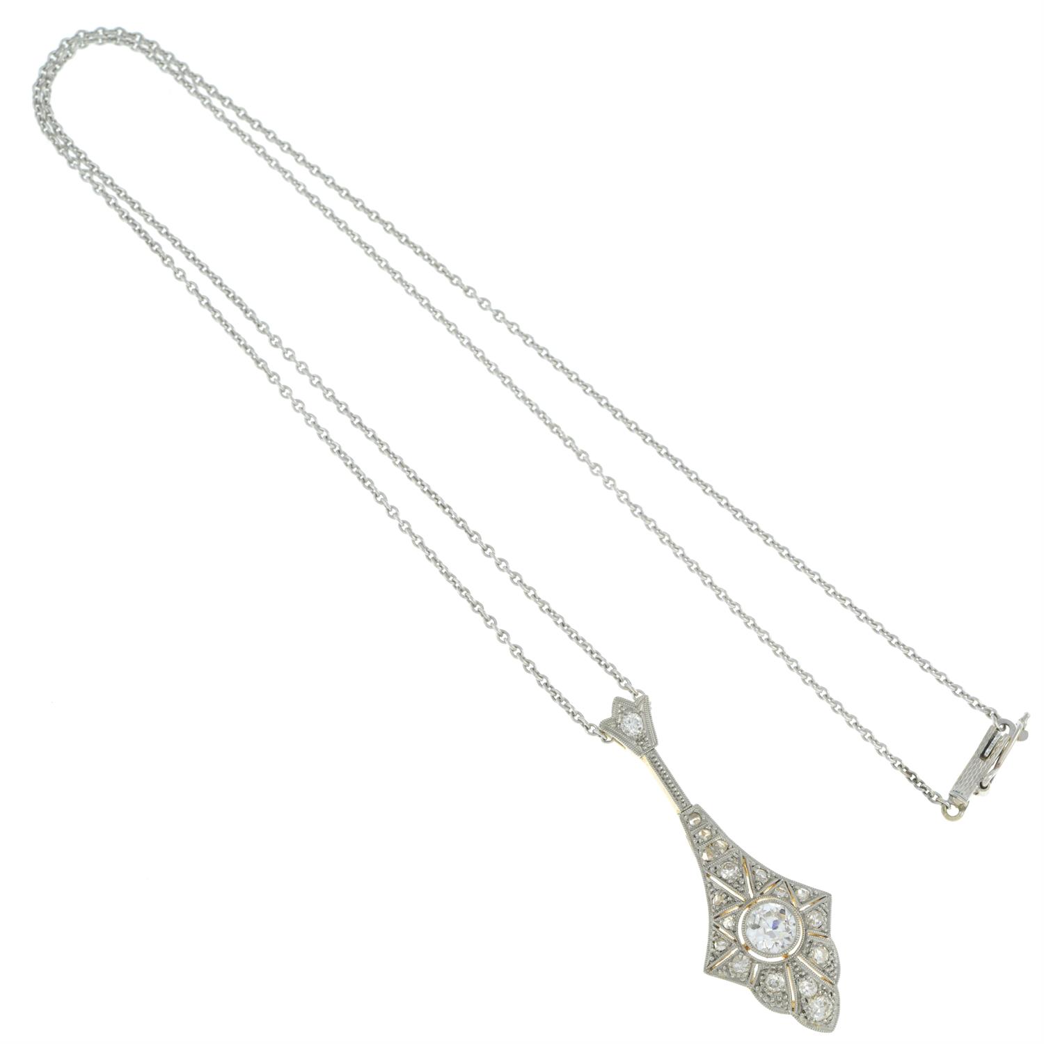 Diamond pendant, on chain - Image 5 of 6