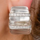Rock crystal and diamond earrings, by David Webb