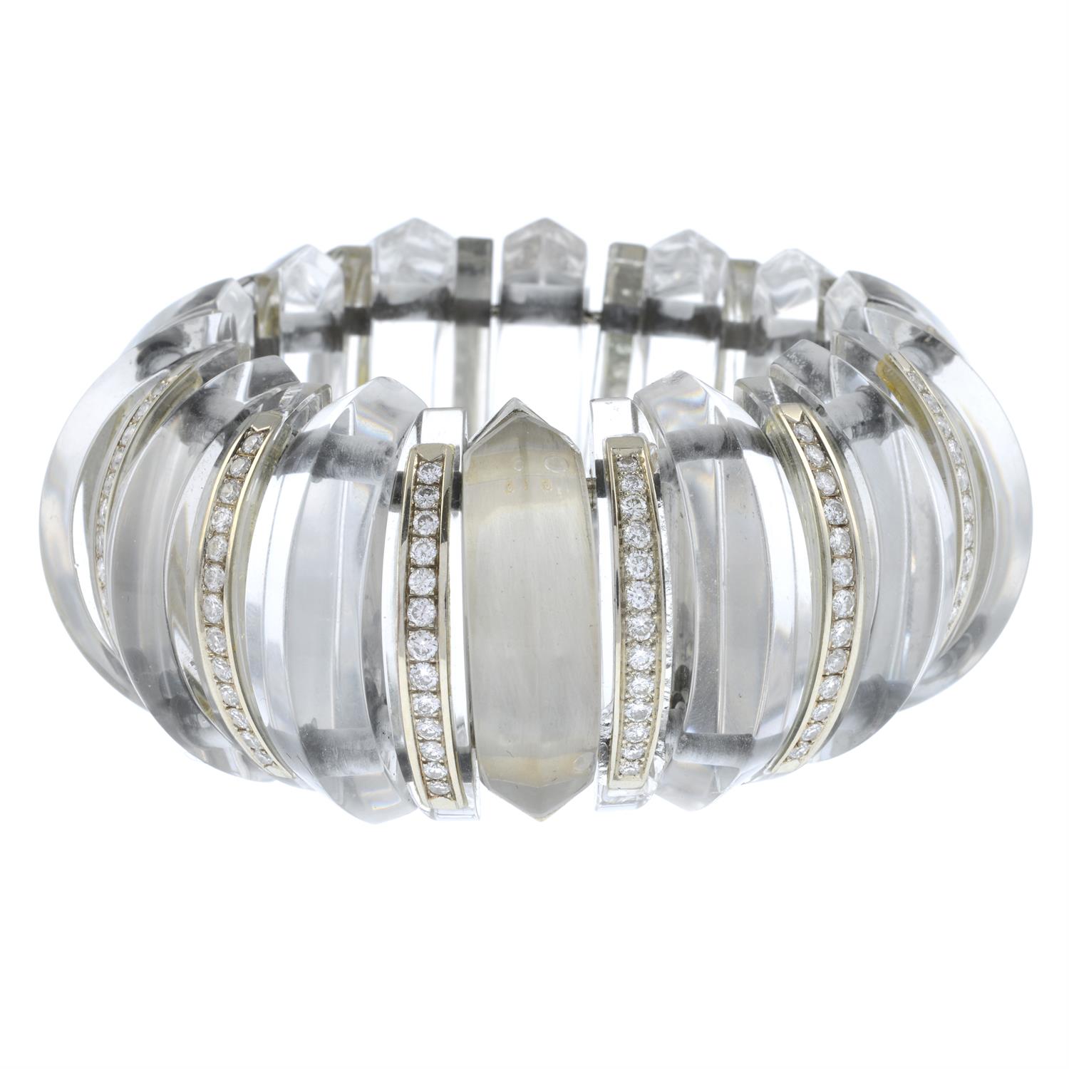 Diamond and rock crystal bracelet, by Demner - Image 3 of 3