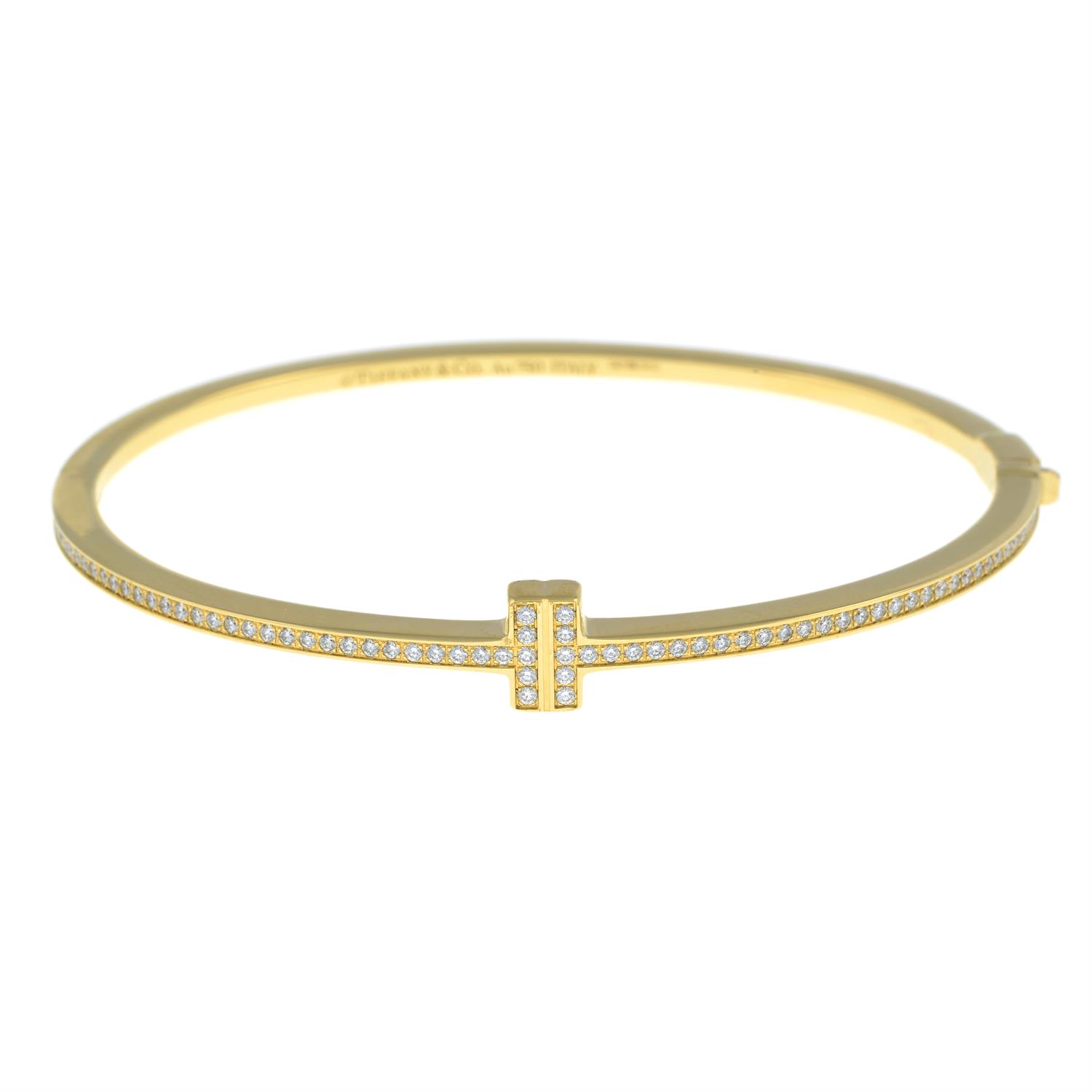 Gold diamond 'Tiffany T' bangle, by Tiffany & Co. - Image 2 of 4