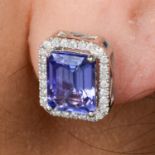 18ct gold tanzanite and diamond earrings