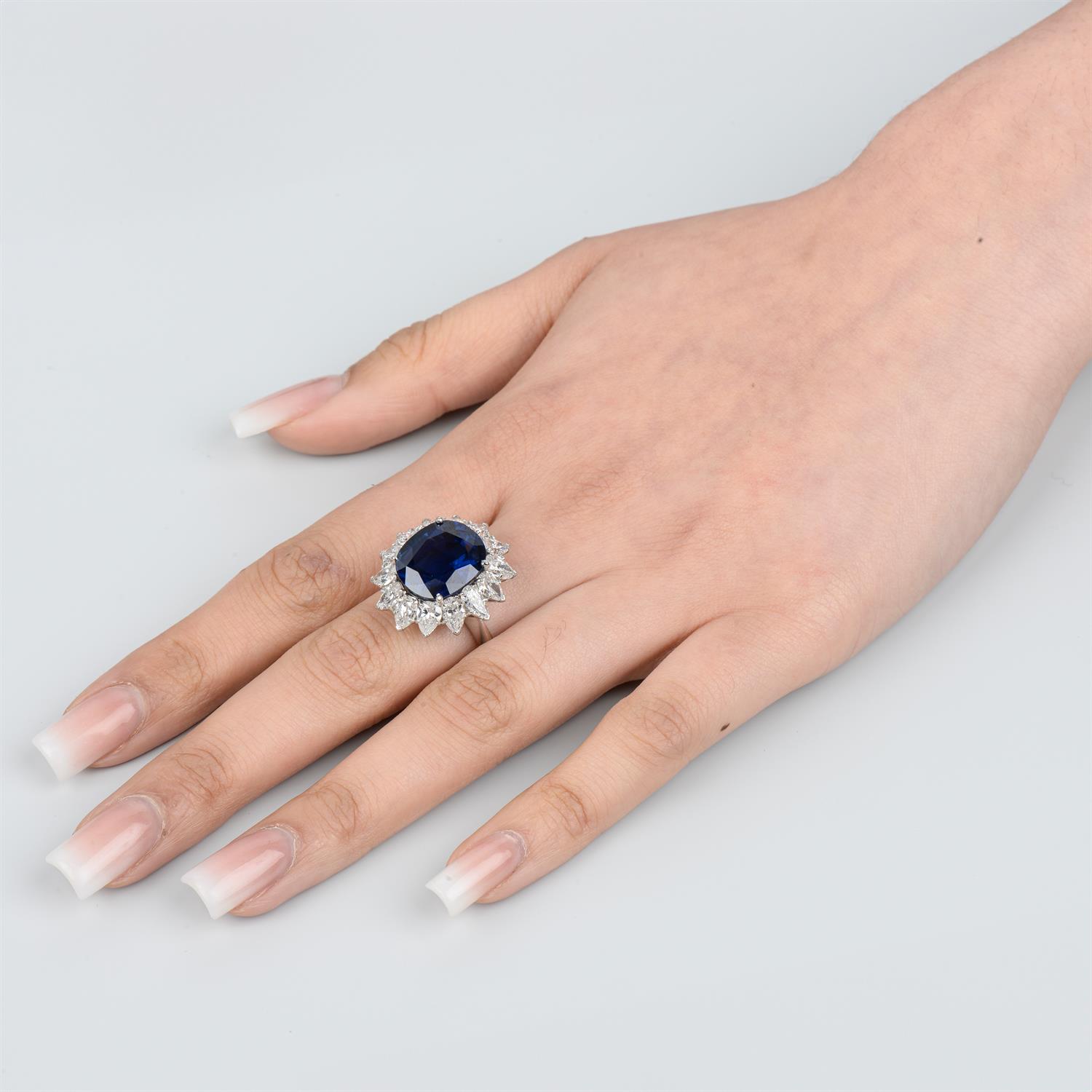 East African sapphire and Diamond cluster ring - Bild 5 aus 5