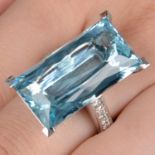 Aquamarine and diamond ring