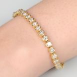 18ct gold brilliant-cut diamond line bracelet