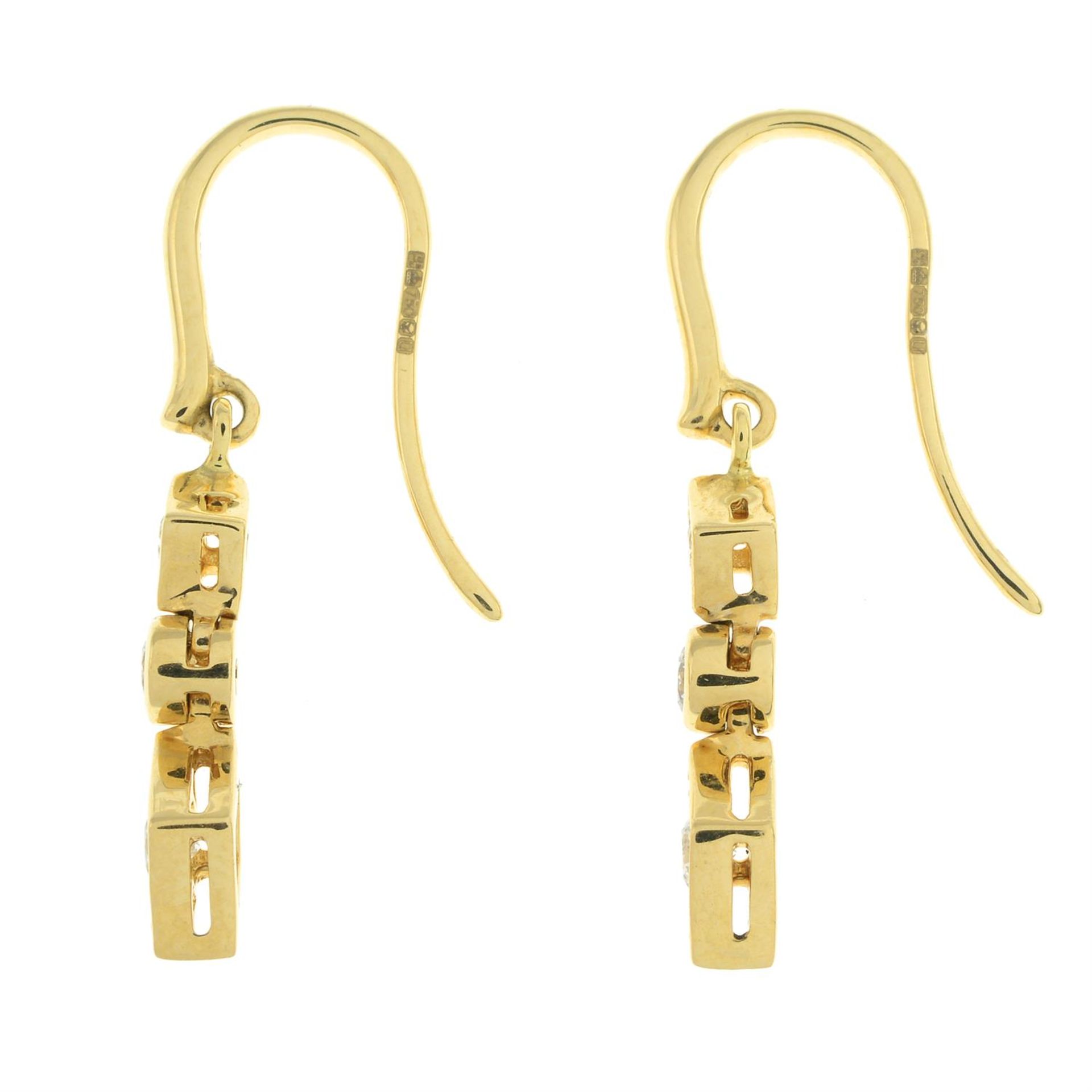 18ct gold diamond earrings, by Garrard - Image 3 of 4