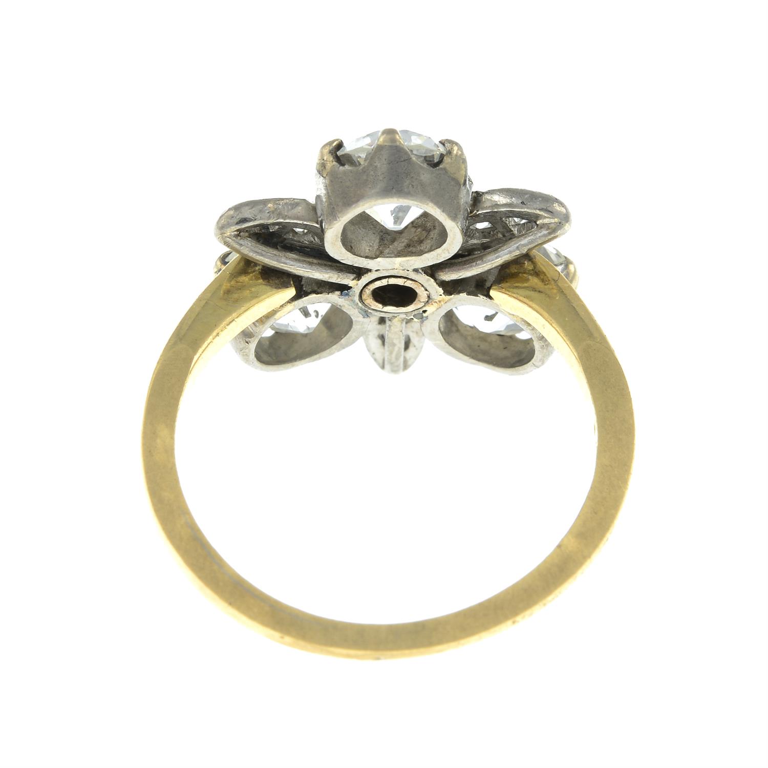 Diamond and spinel floral cluster ring - Image 3 of 5