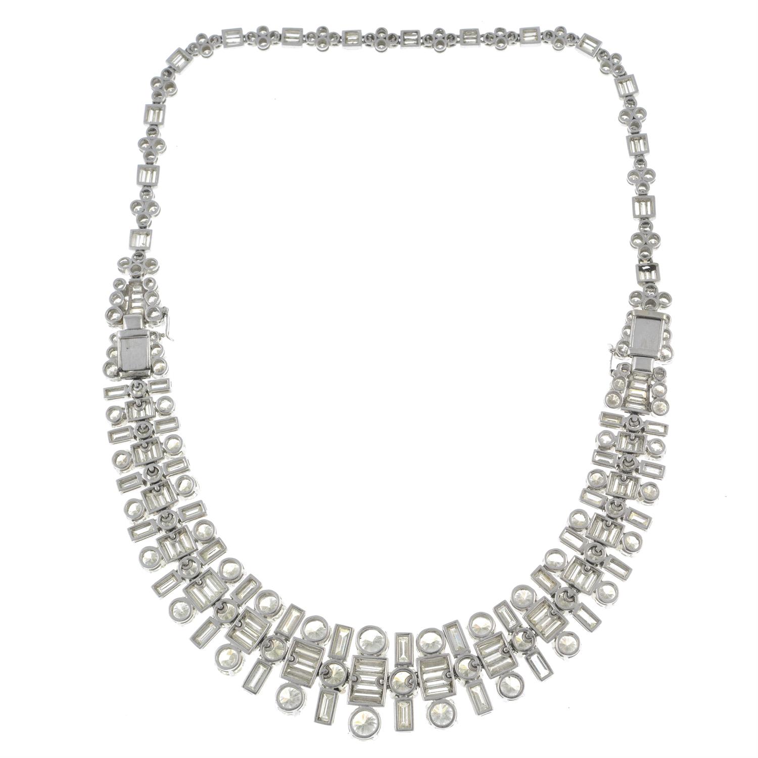 Mid 20th century platinum diamond necklace/bracelets - Image 3 of 6