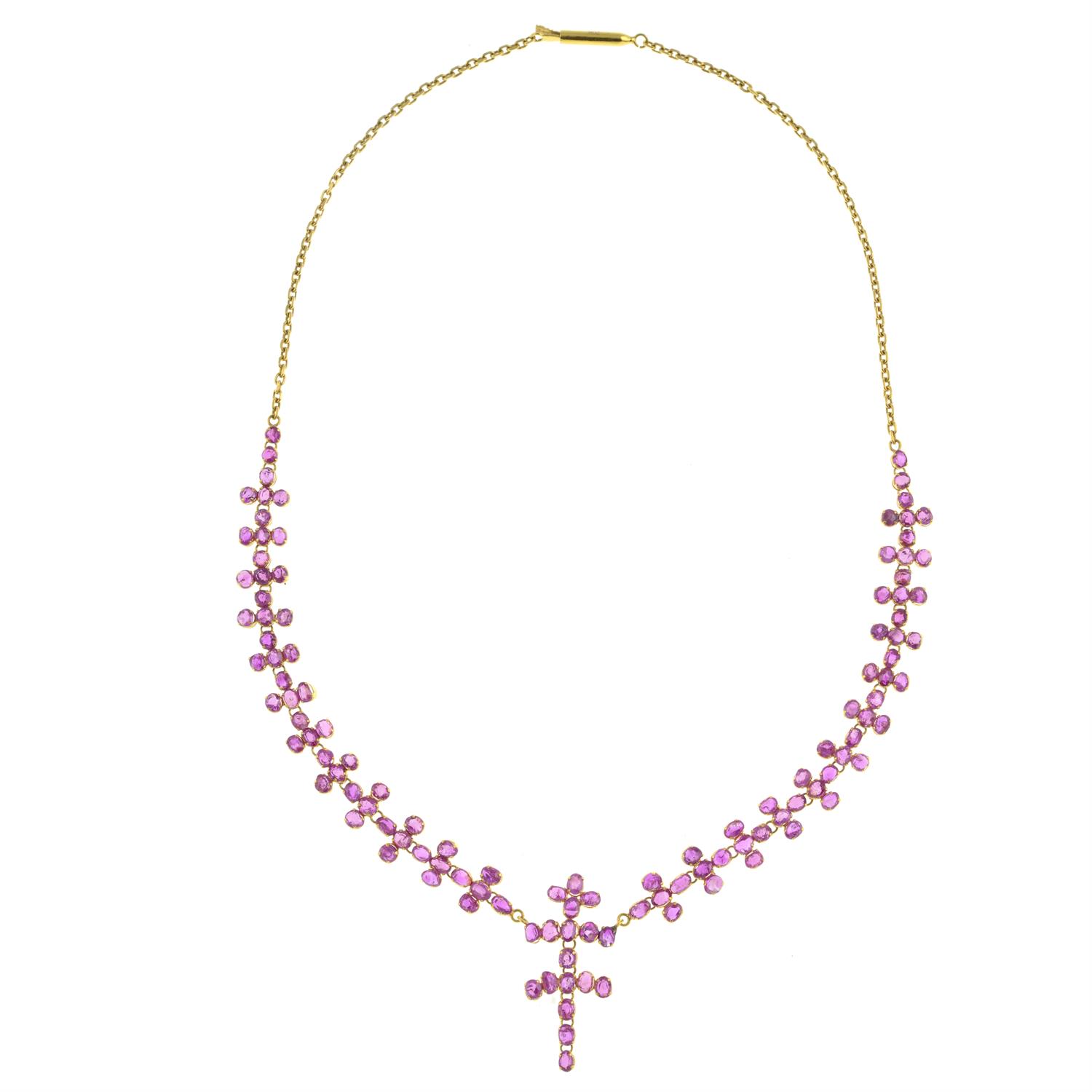 Pink sapphire necklace - Image 3 of 6